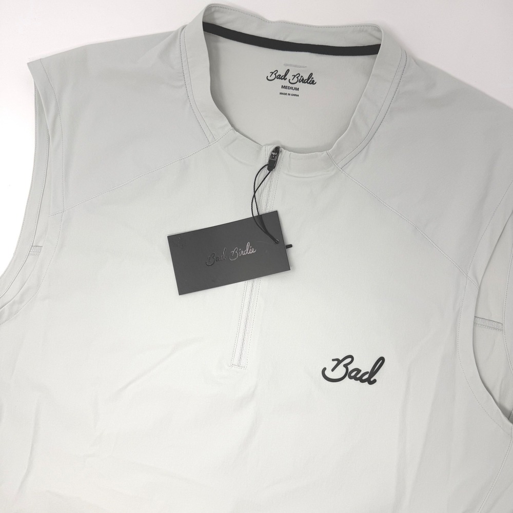Bad Birdie Golf LW Vest Glacier Mens Medium Lightweight Performance 1/4 Zip NEW